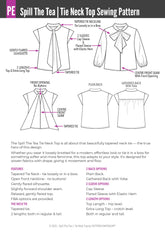 Spill The Tea | Tie Neck Top PDF Sewing Pattern